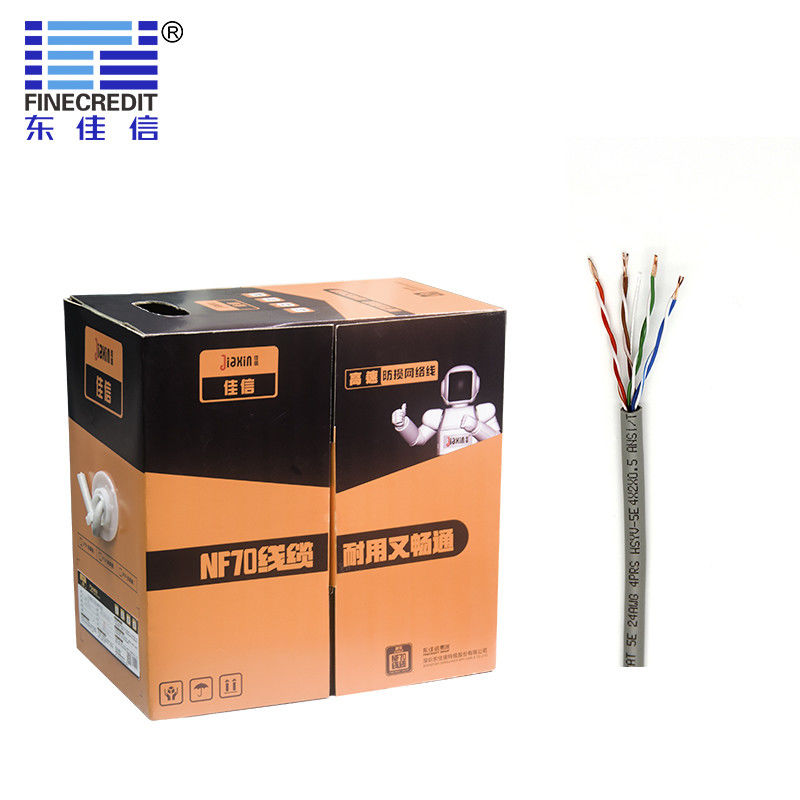 1000ft 24awg 0.51mm Cat5e Utp Cable  OFC HDPE Insulation Double Shielded Networking Cable